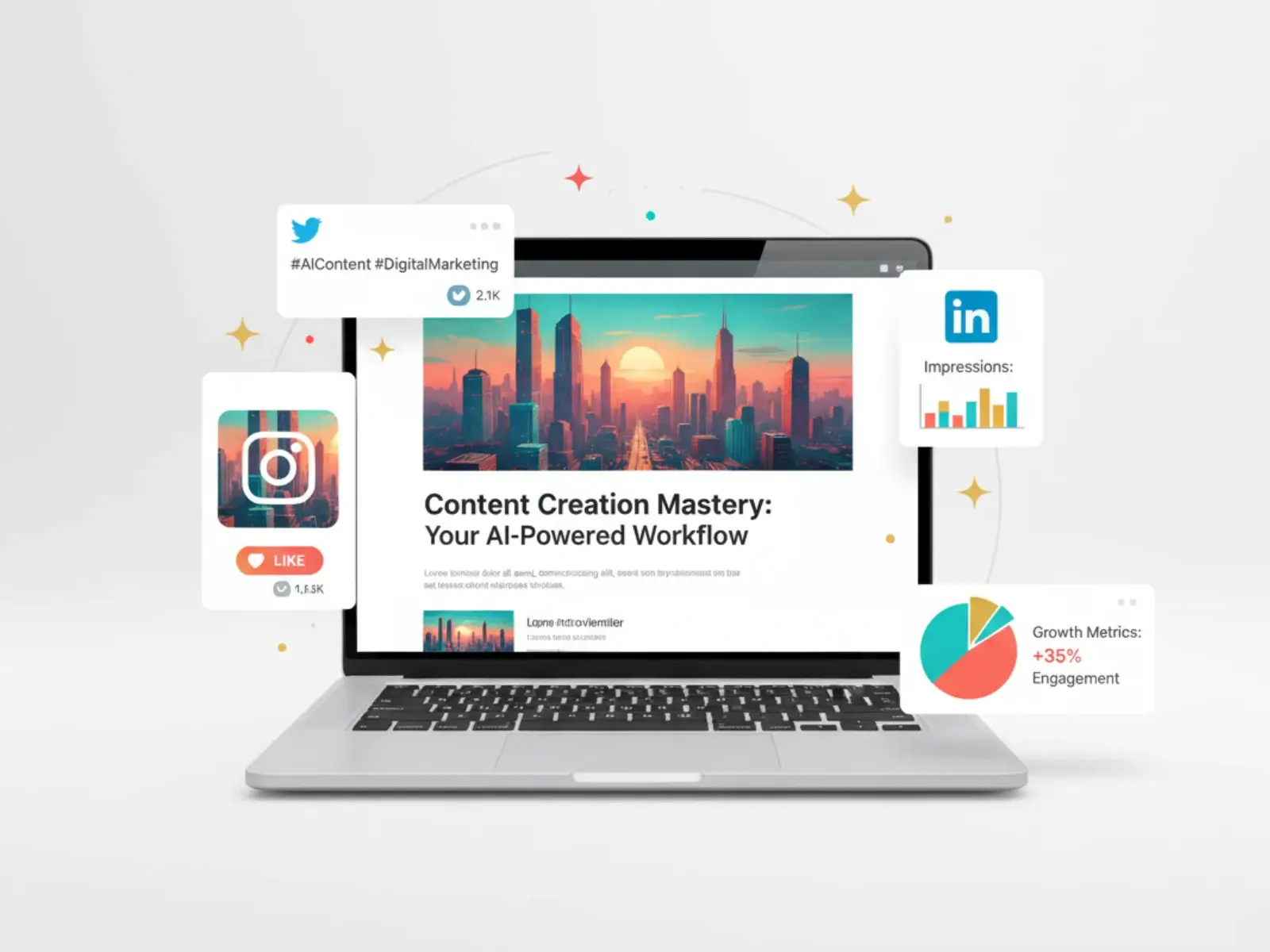 Content marketing workflow using Nano Banana for blog headers and social media graphics
