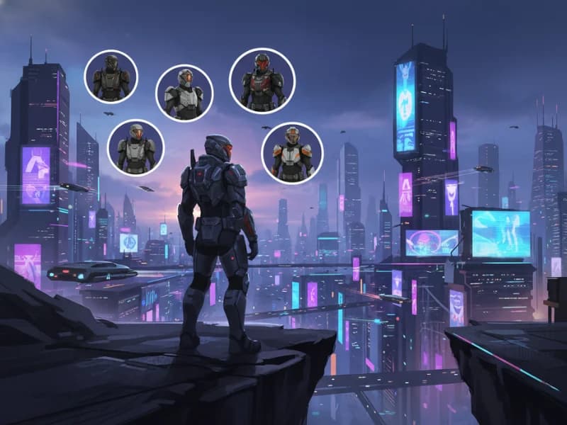 Sci-fi character concept art and environment design exploration generated with Seedream 4.0 for game development