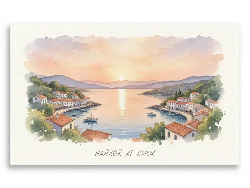 Watercolor travel poster