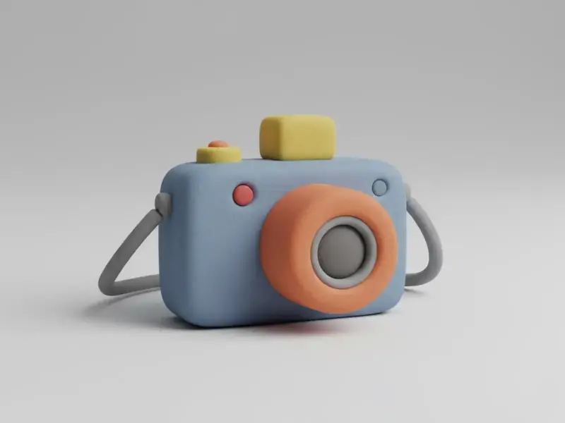 3D clay-like toy camera